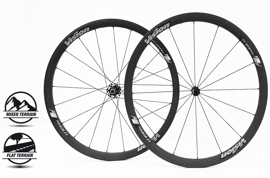 PAIRE DE ROUES VISION TRIMAX 35 KB RB SHIMANO 11 (PNEU TUBELESS READY) B1