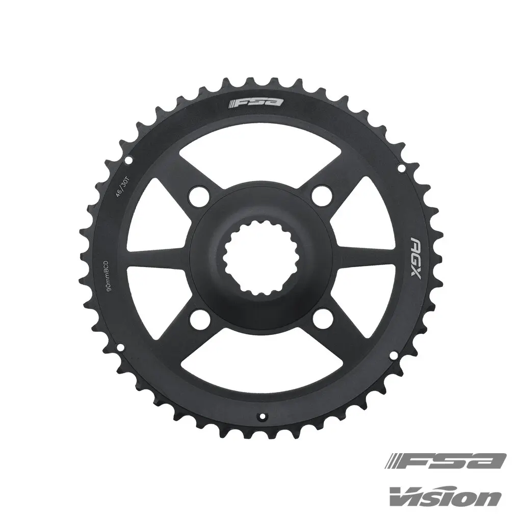 FSA CHAINRING (AGX+ GOSSAMER PRO 2X) DIRECT MOUNT PITCH 120 46T (WA740A) N11 (4-BOLT CONNECTION) BLACK B5
