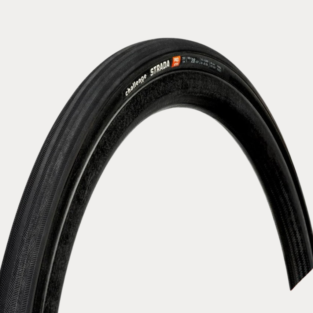 CHALLENGE PNEU EXTÉRIEUR ROUTE STRADA {PRO} {CL} (TUBE OUVERT) NOIR/NOIR