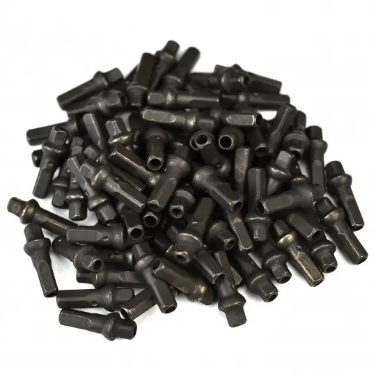 SAPIM NIPPELS DOUBLE SQUQRE POLYAX MESSING [14G] 16MM SECURE LOCK (500 STUKS) - BLACK (oa Strömer)