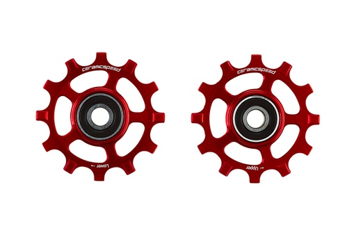 [108565] CERAMICSPEED Roulettes de dérailleur Shimano 11v NW (Rouge, Standard)