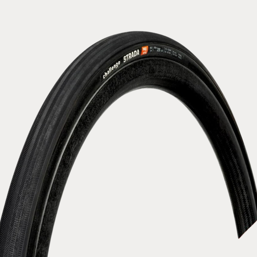 CHALLENGE OUTER TIRE ROAD STRADA {PRO} {CL} (OPEN TUBULAR) BLACK/BLACK