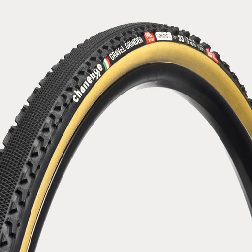 [10670] CHALLENGE TUBE GRAVEL GRINDER {PRO} (TUBELESS TUBULAIRE - à coller) NOIR/BEIGE